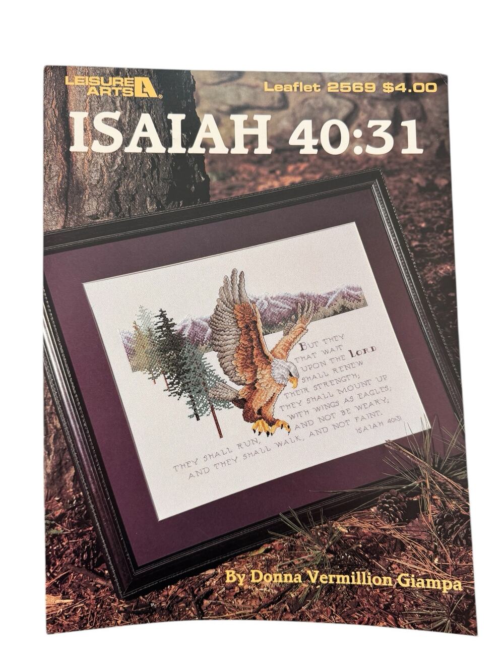 Vintage Isaiah 40:31 Cross Stitch Pattern #2569 1994 LEISURE ARTS Eagle Outdoors